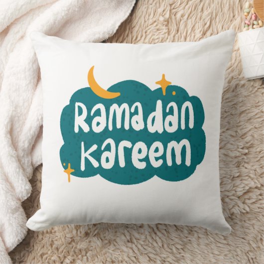 Ramadan Kareem Cloud & Stars Pillow クッション (ブランケット)