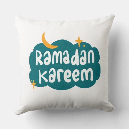 Ramadan Kareem Cloud & Stars Pillow クッション (裏面)