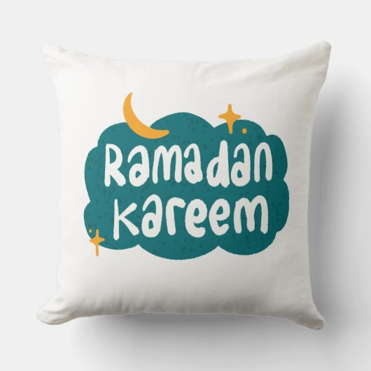 Ramadan Kareem Cloud & Stars Pillow クッション (正面)