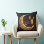 Ramadan Kareem Crescent & Lanterns Pillow クッション (椅子)