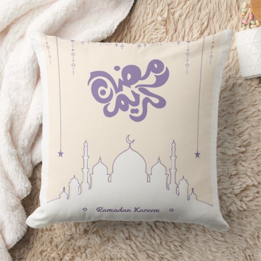 Ramadan Kareem Decorative Pillow with Stars クッション (ブランケット)