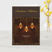 Ramadan Kareem & Eid Mubarak Customized Greeting カード (黄色い花)