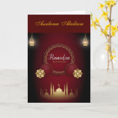 Ramadan Kareem & Eid Mubarak Customized Greeting カード (黄色い花)