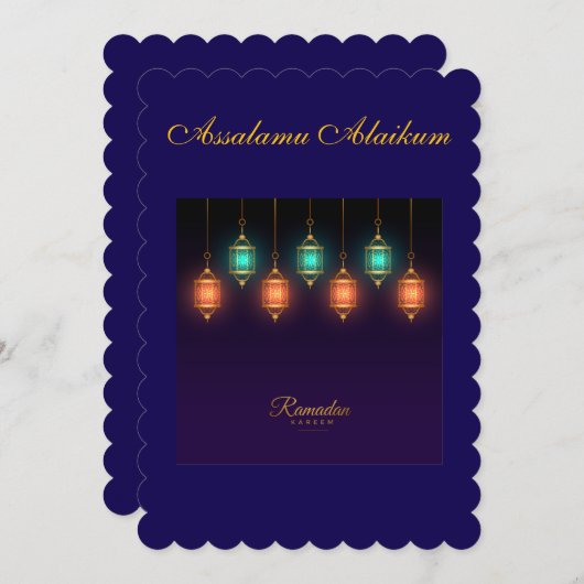 Ramadan Kareem & Eid Mubarak Customized Greeting シーズンカード (正面/裏面)