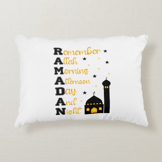 Ramadan Kareem & Eid Mubarak Islamic Accent Pillow アクセントクッション (正面)