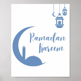 Ramadan Kareem Elegant Crescent & Lantern Wall Pr ポスター
