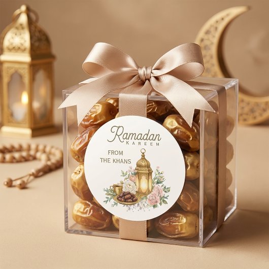 Ramadan Kareem Floral Lantern ラウンドシール