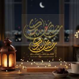 Ramadan Kareem Gold Arabic Calligraphy Acrylic  アクリルサイン