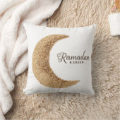 Ramadan Kareem Gold Crescent Moon  Cushion クッション (ブランケット)