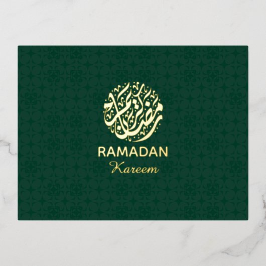 Ramadan Kareem Gold Foil Islamic  箔シーズンポストカード (正面)