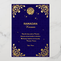 Ramadan Kareem Gold Foil Islamic Invitation