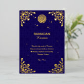 Ramadan Kareem Gold Foil Islamic Invitation 箔招待状 (立ち正面)
