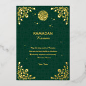 Ramadan Kareem Gold Foil Islamic Invitation 箔招待状 (正面)