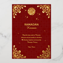 Ramadan Kareem Gold Foil Islamic Invitation Card