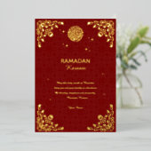 Ramadan Kareem Gold Foil Islamic Invitation Card 箔招待状 (立ち正面)