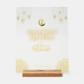 Ramadan Kareem Gold Islamic Acrylic Sign Personali アクリルサイン (正面)