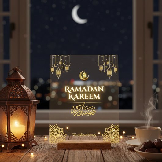 Ramadan Kareem Gold Islamic Acrylic Sign Personali アクリルサイン