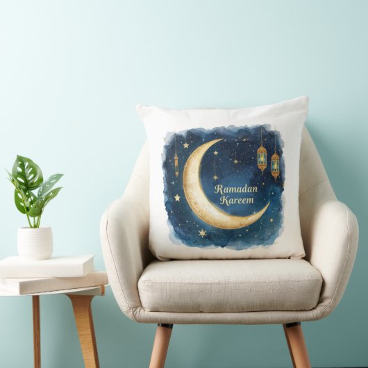 Ramadan Kareem Golden Moon Pillow クッション (椅子)