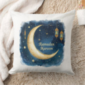 Ramadan Kareem Golden Moon Pillow クッション (ブランケット)