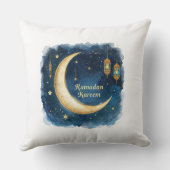 Ramadan Kareem Golden Moon Pillow クッション (裏面)