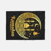 Ramadan Kareem Happy Fasting Ramadan Mubarak Islam フリースブランケット (正面(横))