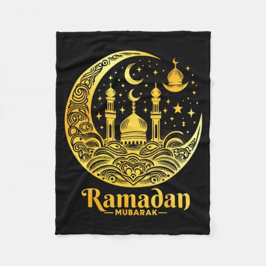 Ramadan Kareem Happy Fasting Ramadan Mubarak Islam フリースブランケット (正面)