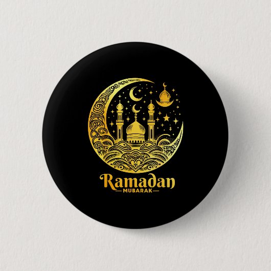 Ramadan Kareem Happy Fasting Ramadan Mubarak Islam 缶バッジ (正面)