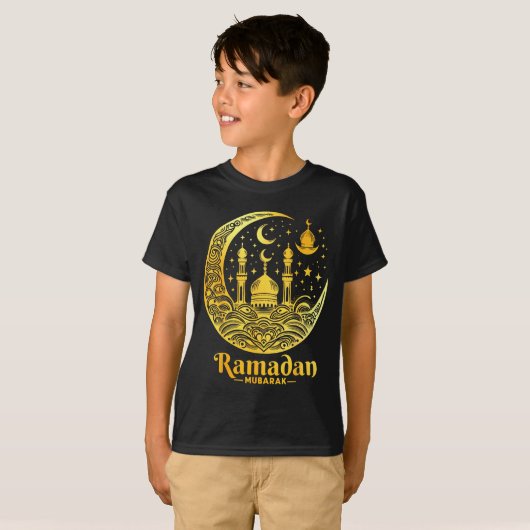 Ramadan Kareem Happy Fasting Ramadan Mubarak Islam Tシャツ (正面フル)
