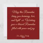 Ramadan Kareem holiday Personalized Card シーズンカード (裏面)