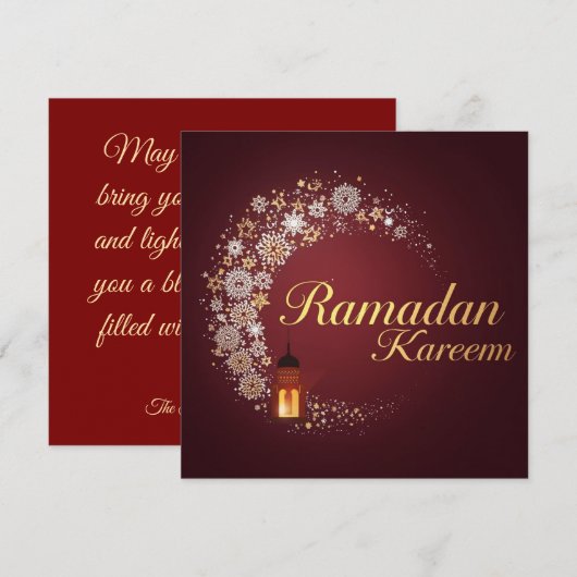 Ramadan Kareem holiday Personalized Modern Card シーズンカード (正面/裏面)