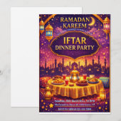 Ramadan Kareem Iftar dinner Party Invitation 招待状 (正面/裏面)