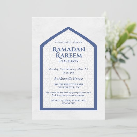 Ramadan Kareem Iftar Invitation Personalized 招待状 (スタンド正面)