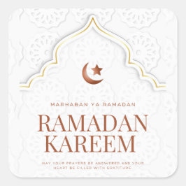 Ramadan Kareem Islamic Archway Art スクエアシール