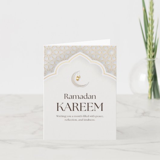 Ramadan Kareem Lantern & Crescent Art シーズンカード (正面)