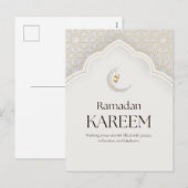 Ramadan Kareem Lantern & Crescent Art シーズンポストカード (正面/裏面)