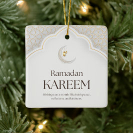 Ramadan Kareem Lantern & Crescent Art セラミックオーナメント