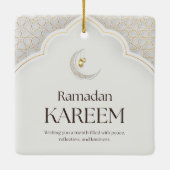 Ramadan Kareem Lantern & Crescent Art セラミックオーナメント (裏面)