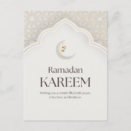 Ramadan Kareem Lantern & Crescent Art ポストカード