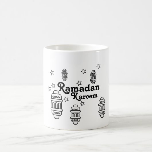 Ramadan Kareem Mug Islamic Lanterns コーヒーマグカップ (中央)