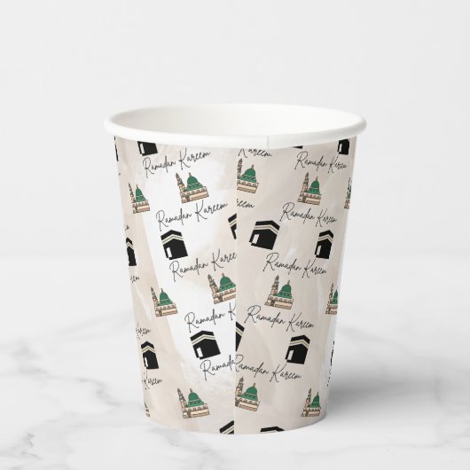 Ramadan Kareem Paper Cups Kaaba & Masjid al Nabawi 紙コップ (右)