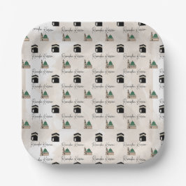 Ramadan Kareem Paper Plates Kaaba Masjid al Nabawi ペーパープレート