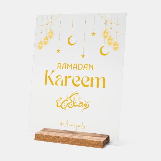 Ramadan Kareem Personalized Acrylic Sign Minimal アクリルサイン (傾斜)