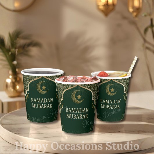 Ramadan Kareem Ramadan Mubarak Paper Cups 紙コップ