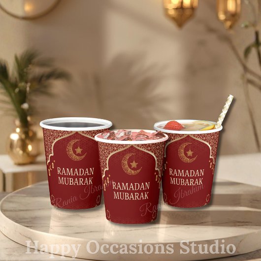 Ramadan Kareem Ramadan Mubarak Paper Cups 紙コップ