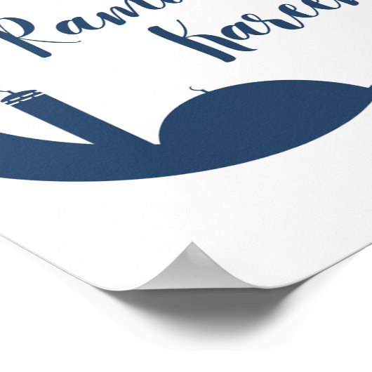 Ramadan Kareem Red Crescent & Lantern Islamic Wall ポスター (角)