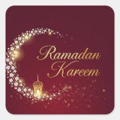 Ramadan Kareem Round Sticker Gift スクエアシール (正面)