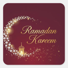Ramadan Kareem Round Sticker Gift スクエアシール