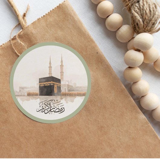 Ramadan Kareem Sticker in Arabic ラウンドシール