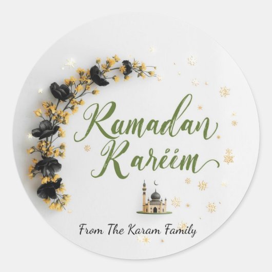 Ramadan Kareem theme gift Sticker for celebration ラウンドシール (正面)