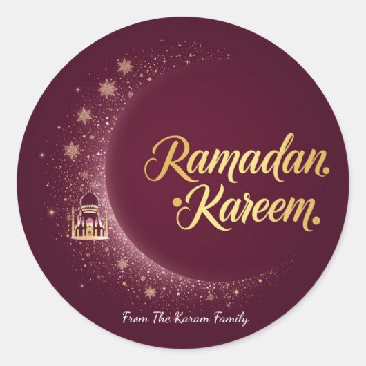 Ramadan Kareem theme gift Sticker for celebration ラウンドシール (正面)